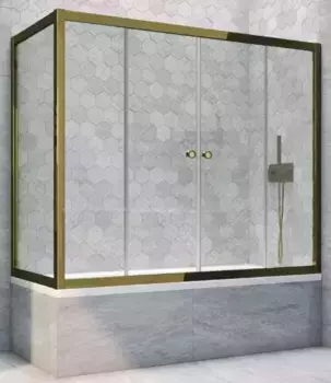 Шторка на ванну стеклянная «Vegas Glass» Z2V+ZVF Tur Novo 170/75 Crystal vision/бронза универсальная