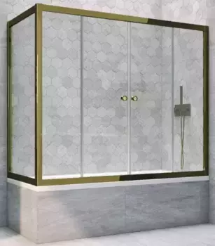 Шторка на ванну стеклянная «Vegas Glass» Z2V+ZVF Tur Novo 170/75 прозрачная/бронза универсальная