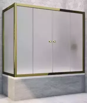 Шторка на ванну стеклянная «Vegas Glass» Z2V+ZVF Tur Novo 170/75 сатин/бронза универсальная