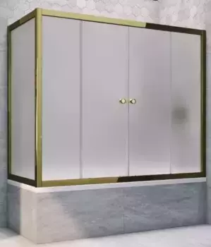 Шторка на ванну стеклянная «Vegas Glass» Z2V+ZVF Tur Novo 170/80 сатин/бронза универсальная
