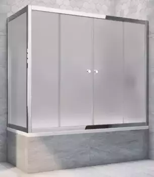 Шторка на ванну стеклянная «Vegas Glass» Z2V+ZVF Tur Novo 170/80 сатин/хром глянцевый универсальная