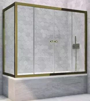 Шторка на ванну стеклянная «Vegas Glass» Z2V+ZVF Tur Novo 170/85 прозрачная/бронза универсальная