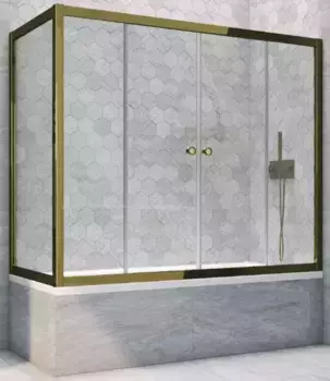 Шторка на ванну стеклянная «Vegas Glass» Z2V+ZVF Tur Novo 170/90 Crystal vision/бронза универсальная