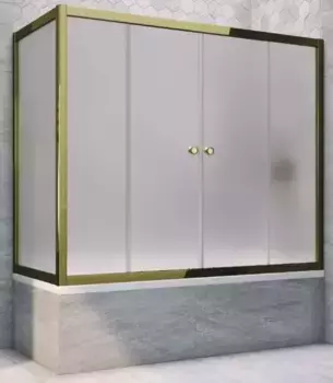 Шторка на ванну стеклянная «Vegas Glass» Z2V+ZVF Tur Novo 170/90 сатин/бронза универсальная
