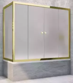 Шторка на ванну стеклянная «Vegas Glass» Z2V+ZVF Tur Novo 170/90 сатин/золото глянцевое универсальная