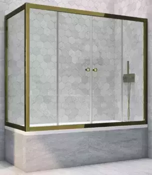 Шторка на ванну стеклянная «Vegas Glass» Z2V+ZVF Tur Novo 175/70 Crystal vision/бронза универсальная
