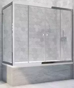 Шторка на ванну стеклянная «Vegas Glass» Z2V+ZVF Tur Novo 175/70 Crystal vision/хром глянцевая универсальная