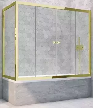 Шторка на ванну стеклянная «Vegas Glass» Z2V+ZVF Tur Novo 175/70 Crystal vision/золото универсальная
