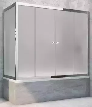 Шторка на ванну стеклянная «Vegas Glass» Z2V+ZVF Tur Novo 175/70 сатин/хром глянцевая универсальная
