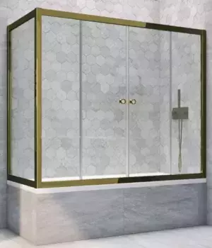 Шторка на ванну стеклянная «Vegas Glass» Z2V+ZVF Tur Novo 175/75 Crystal vision/бронза универсальная