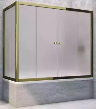 Шторка на ванну стеклянная «Vegas Glass» Z2V+ZVF Tur Novo 175/75 сатин/бронза универсальная