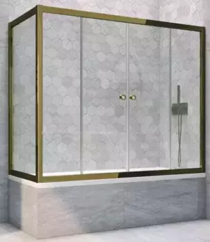 Шторка на ванну стеклянная «Vegas Glass» Z2V+ZVF Tur Novo 175/80 Crystal vision/бронза универсальная