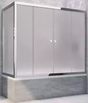 Шторка на ванну стеклянная «Vegas Glass» Z2V+ZVF Tur Novo 175/90 сатин/хром глянцевая универсальная