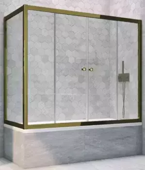 Шторка на ванну стеклянная «Vegas Glass» Z2V+ZVF Tur Novo 180/70 Crystal vision/бронза универсальная