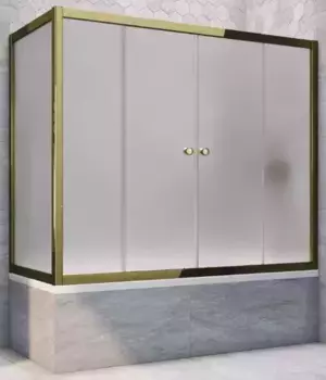 Шторка на ванну стеклянная «Vegas Glass» Z2V+ZVF Tur Novo 180/70 сатин/бронза универсальная