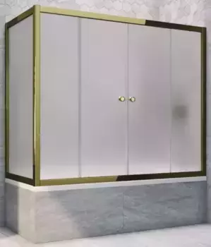 Шторка на ванну стеклянная «Vegas Glass» Z2V+ZVF Tur Novo 180/80 сатин/бронза универсальная