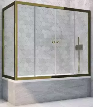 Шторка на ванну стеклянная «Vegas Glass» Z2V+ZVF Tur Novo 180/85 Crystal vision/бронза универсальная