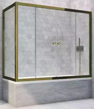 Шторка на ванну стеклянная «Vegas Glass» Z2V+ZVF Tur Novo 180/90 Crystal vision/бронза универсальная