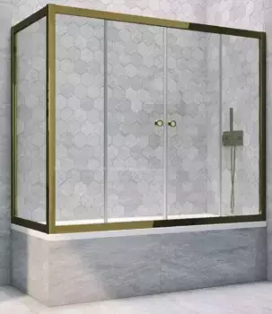 Шторка на ванну стеклянная «Vegas Glass» Z2V+ZVF Tur Novo 185/75 Crystal vision/бронза универсальная