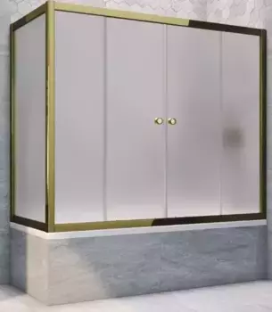Шторка на ванну стеклянная «Vegas Glass» Z2V+ZVF Tur Novo 185/75 сатин/бронза универсальная
