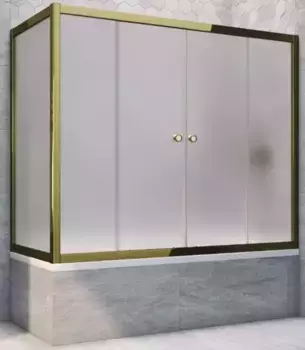 Шторка на ванну стеклянная «Vegas Glass» Z2V+ZVF Tur Novo 185/90 сатин/бронза универсальная