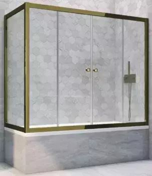 Шторка на ванну стеклянная «Vegas Glass» Z2V+ZVF Tur Novo 190/75 Crystal vision/бронза универсальная