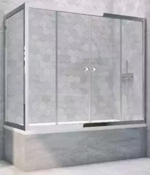 Шторка на ванну стеклянная «Vegas Glass» Z2V+ZVF Tur Novo 190/75 прозрачная/хром глянцевая универсальная