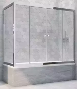 Шторка на ванну стеклянная «Vegas Glass» Z2V+ZVF Tur Novo 190/85 прозрачная/хром глянцевая универсальная