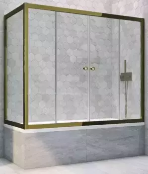 Шторка на ванну стеклянная «Vegas Glass» Z2V+ZVF Tur Novo 190/90 Crystal vision/бронза универсальная
