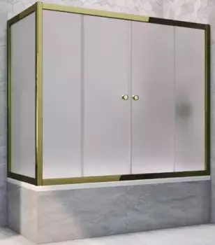 Шторка на ванну стеклянная «Vegas Glass» Z2V+ZVF Tur Novo 195/70 сатин/бронза универсальная