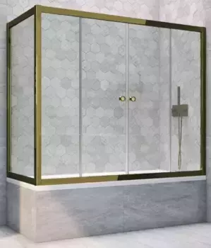 Шторка на ванну стеклянная «Vegas Glass» Z2V+ZVF Tur Novo 195/85 Crystal vision/бронза универсальная