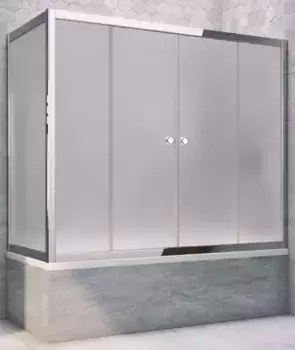 Шторка на ванну стеклянная «Vegas Glass» Z2V+ZVF Tur Novo 200/70 сатин/хром глянцевая универсальная