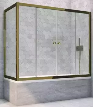 Шторка на ванну стеклянная «Vegas Glass» Z2V+ZVF Tur Novo 200/85 Crystal vision/бронза универсальная