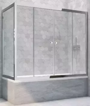 Шторка на ванну стеклянная «Vegas Glass» Z2V+ZVF Tur Novo 200/85 прозрачная/хром глянцевая универсальная