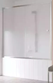 Шторка на ванну стеклянная «Vegas Glass» ZV Tur Novo 160/140 сатин/хром универсальная