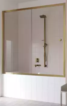 Шторка на ванну стеклянная «Vegas Glass» ZV Tur Novo 160/140 бронза/бронза универсальная