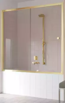 Шторка на ванну стеклянная «Vegas Glass» ZV Tur Novo 170/140 бронза/золото универсальная