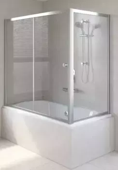 Шторка на ванну стеклянная «Vegas Glass» ZV+ZVF Tur Novo 180/85/140 прозрачная/хром универсальная