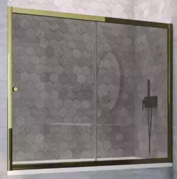 Шторка на ванну стеклянная «Vegas Glass» ZV TUR NOVO 190/140 графит/бронза универсальная