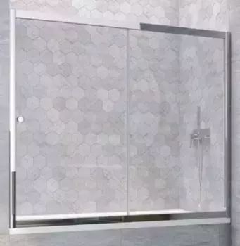 Шторка на ванну стеклянная «Vegas Glass» ZV TUR NOVO 190/140 Crystal vision/хром глянцевая универсальная