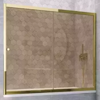 Шторка на ванну стеклянная «Vegas Glass» ZV TUR NOVO 190/140 бронза/золото глянцевое универсальная