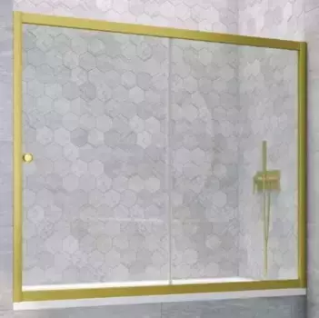 Шторка на ванну стеклянная «Vegas Glass» ZV Novo 190/140 Crystal vision/золото матовое универсальная