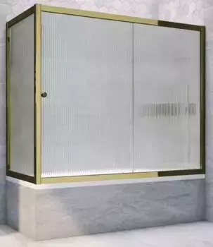 Шторка на ванну стеклянная «Vegas Glass» ZV+ZVF Tur Novo 150/80 Moru рифлёная/бронза универсальная
