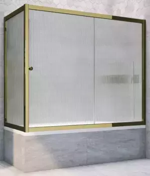 Шторка на ванну стеклянная «Vegas Glass» ZV+ZVF Tur Novo 150/70 Moru рифлёная/бронза универсальная