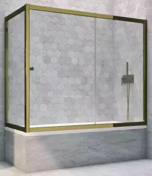 Шторка на ванну стеклянная «Vegas Glass» ZV+ZVF Tur Novo 150/70/140 прозрачная/бронза универсальная