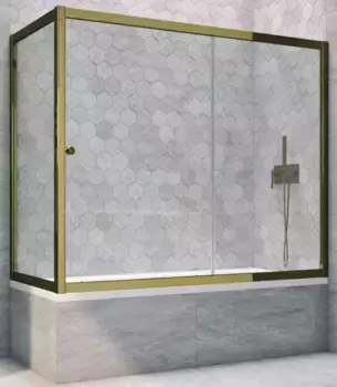 Шторка на ванну стеклянная «Vegas Glass» ZV+ZVF Tur Novo 150/75/140 прозрачная/бронза универсальная