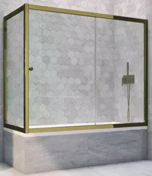 Шторка на ванну стеклянная «Vegas Glass» ZV+ZVF Tur Novo 170/70/140 прозрачная/бронза универсальная