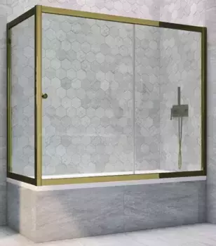 Шторка на ванну стеклянная «Vegas Glass» ZV+ZVF Tur Novo 160/75/140 прозрачная/бронза универсальная