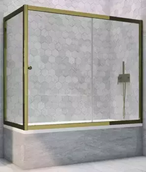 Шторка на ванну стеклянная «Vegas Glass» ZV+ZVF Tur Novo 160/85/140 прозрачная/бронза универсальная