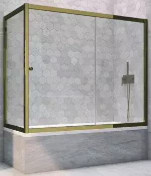 Шторка на ванну стеклянная «Vegas Glass» ZV+ZVF Tur Novo 170/80/140 прозрачная/бронза универсальная